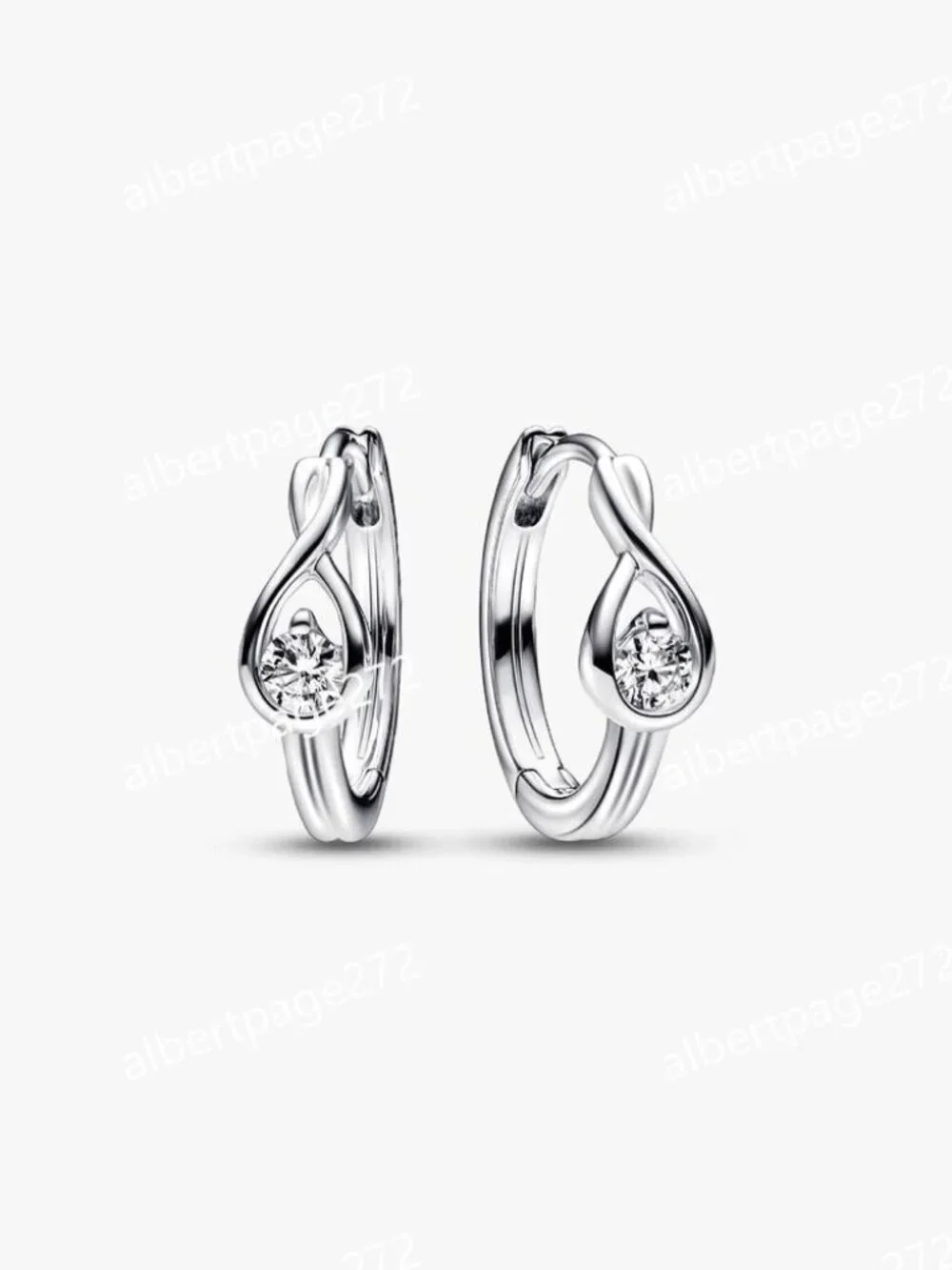 Pandora Infinite Sterling Silver Lab-grown Diamond Hoop Earrings
